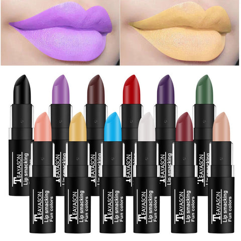 NEW Lipstick Matte Waterproof Velvet Lip Stick 12 Colors Sexy Red Purple Green Pigments Makeup Matte Lipsticks Beauty Lips TSLM2