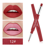 MISS ROSE 1Pcs 2 In 1 Double Ends Lip Liner Pencil Waterproof Matte Lipstick Set Long Lasting Sexy Color Lip Liner Makeup TSLM2