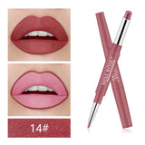 MISS ROSE 1Pcs 2 In 1 Double Ends Lip Liner Pencil Waterproof Matte Lipstick Set Long Lasting Sexy Color Lip Liner Makeup TSLM2