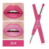 MISS ROSE 1Pcs 2 In 1 Double Ends Lip Liner Pencil Waterproof Matte Lipstick Set Long Lasting Sexy Color Lip Liner Makeup TSLM2