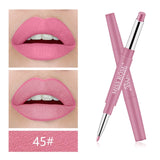 MISS ROSE 1Pcs 2 In 1 Double Ends Lip Liner Pencil Waterproof Matte Lipstick Set Long Lasting Sexy Color Lip Liner Makeup TSLM2