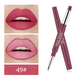 MISS ROSE 1Pcs 2 In 1 Double Ends Lip Liner Pencil Waterproof Matte Lipstick Set Long Lasting Sexy Color Lip Liner Makeup TSLM2