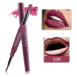 MISS ROSE 1Pcs 2 In 1 Double Ends Lip Liner Pencil Waterproof Matte Lipstick Set Long Lasting Sexy Color Lip Liner Makeup TSLM2