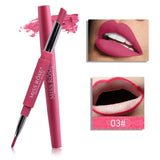 MISS ROSE 1Pcs 2 In 1 Double Ends Lip Liner Pencil Waterproof Matte Lipstick Set Long Lasting Sexy Color Lip Liner Makeup TSLM2