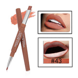 MISS ROSE 1Pcs 2 In 1 Double Ends Lip Liner Pencil Waterproof Matte Lipstick Set Long Lasting Sexy Color Lip Liner Makeup TSLM2