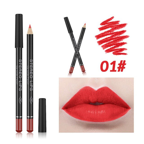 12 Colors Matte Lip Liner Pen Waterproof Smooth Lipstick Pencil Lip Tint Sexy Batom Lasting Pigments Lip Makeup Cosmetic TSLM2