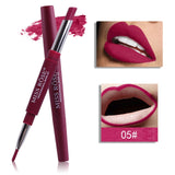 MISS ROSE 2 In 1 Matte Lip Liner Pencil Lipstick Lip Beauty Makeup Waterproof Long Lasting Color Cosmetics Lipliner Pen TSLM2