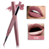 14 Color Double-end Lip Makeup Lipstick Pencil Waterproof Long Lasting Tint Sexy Red Lip Stick Beauty Matte Liner Pen Lipstick