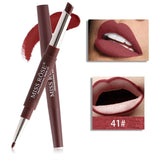 14 Color Double-end Lip Makeup Lipstick Pencil Waterproof Long Lasting Tint Sexy Red Lip Stick Beauty Matte Liner Pen Lipstick