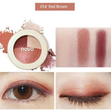 NOVO Brand Shimmer Eyeshadow Makeup Baking Long Lating 3 Color Eye Shadow Palette Waterproof Dry Wet Amphibious Cosmetic