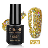 ROSALIND Hybrid Varnishes Glitter Gel Nail Polish All For Manicure Semi Permanent UV Gel Nail Lacquer Soak Off Top Base  Coat