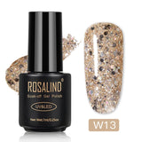 ROSALIND Hybrid Varnishes Glitter Gel Nail Polish All For Manicure Semi Permanent UV Gel Nail Lacquer Soak Off Top Base  Coat