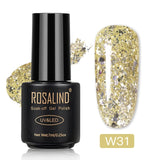 ROSALIND Hybrid Varnishes Glitter Gel Nail Polish All For Manicure Semi Permanent UV Gel Nail Lacquer Soak Off Top Base  Coat