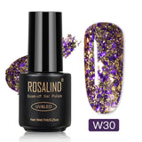 ROSALIND Hybrid Varnishes Glitter Gel Nail Polish All For Manicure Semi Permanent UV Gel Nail Lacquer Soak Off Top Base  Coat