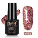 ROSALIND Hybrid Varnishes Glitter Gel Nail Polish All For Manicure Semi Permanent UV Gel Nail Lacquer Soak Off Top Base  Coat