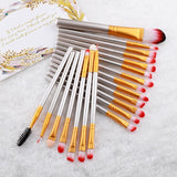 FLD 20 Pieces Makeup Brushes Set Eye Shadow Foundation Powder Eyeliner Eyelash Lip Make Up Brush Cosmetic Beauty Tool Kit