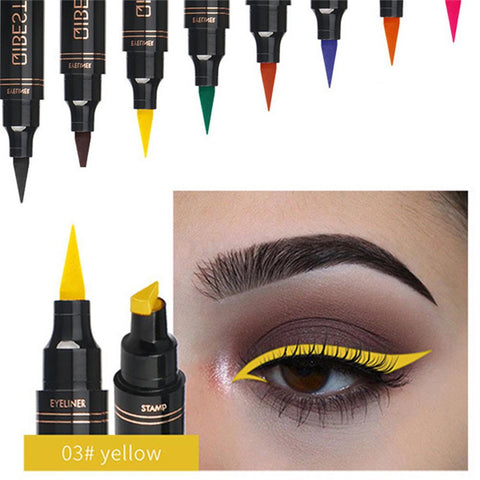 Colorful Long-lasting Liquid Eyeliner Pen Waterproof Fast Dry Black Pencil Cosmetic Double-ended Eye liner Smooth MakeUp Tools