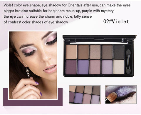 Top Quality Naked Eye Shadow Palette Brand Makeup Nude Smoky Glitter Matte Eyeshadow 10colors Eye Shadow With Eye shadow stick