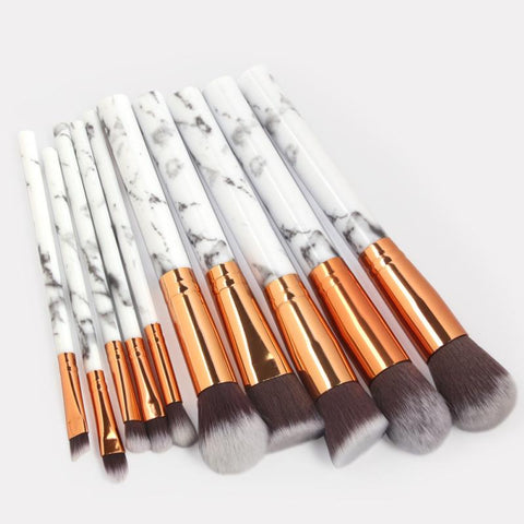 10PCS Marbling Makeup Brushes Set Professional Foundation Powder Eyeshadow Brush Concealer Lip Eye Face Cosmetics Beauty Tools