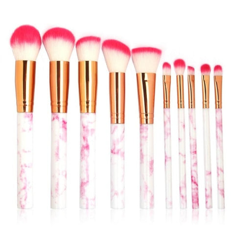 10PCS Marbling Makeup Brushes Set Professional Foundation Powder Eyeshadow Brush Concealer Lip Eye Face Cosmetics Beauty Tools