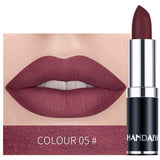 HANDAIYAN 12 Colors Matte Lipstick Tubes Waterproof Long Lasting Sexy Purple Lipstick Pigments Makeup Never Fade Away TSLM2