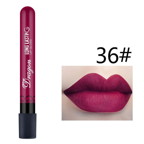 1Pcs Sexy Red Vampire Lipstick Matte Waterproof Velvet Lipgloss Liquid Lip Gloss Matte 28 Color Cosmetic Beauty Makeup Lipgloss