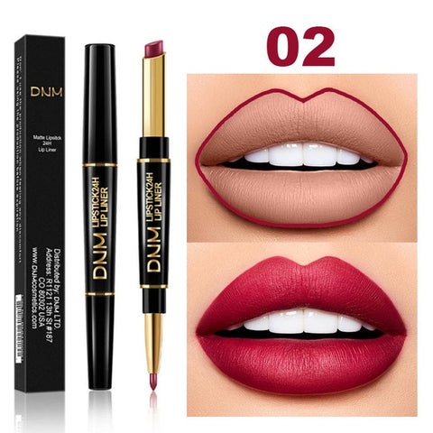 12 Colors Long-lasting Lip Liner Matte Lipsticks Double Head Lip Pencil Waterproof Moisturizing Makeup Contour Cosmetics TSLM2