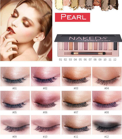 Brand 12 Colors Shimmer Matte Nude Eyeshadow Makeup Palette Pigmented Long Lasting Eye Shadow Natural Eyes Cosmetics With Brush