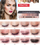 Brand 12 Colors Shimmer Matte Nude Eyeshadow Makeup Palette Pigmented Long Lasting Eye Shadow Natural Eyes Cosmetics With Brush