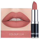 HANDAIYAN Sexy Matte Lipstick Makeup Silver 12 Color Nude Long Lasting Pigment Waterproof Nutritious Velvet Lips Stick TSLM1