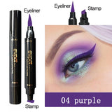 Evpct 7Colors Double-Head Eyeliner Stamp Seal Liquid Eyeliner Pencil Eye Liner Makeup Stamp Waterproof Quick Dry Maquiagem TSLM2