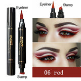 Evpct 7Colors Double-Head Eyeliner Stamp Seal Liquid Eyeliner Pencil Eye Liner Makeup Stamp Waterproof Quick Dry Maquiagem TSLM2