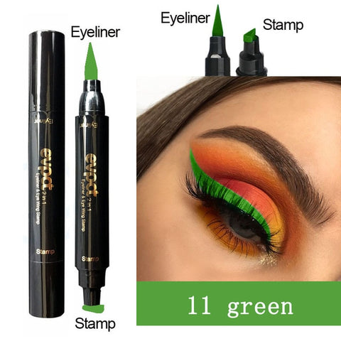 Evpct 7Colors Double-Head Eyeliner Stamp Seal Liquid Eyeliner Pencil Eye Liner Makeup Stamp Waterproof Quick Dry Maquiagem TSLM2