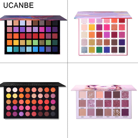 UCANBE Brand New Nude Eyeshadow Palette 18 Colors Glitter Matte Shimmer Shades Rosy Pink Eye Shadow Waterproof Beauty Makeup Kit