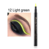 Colorful White Matte Neon Green Liquid Eyeliner Pencil Waterproof Makeup Liquid Eye Liner Blue Green Yellow Eyes Cosmetics Pen