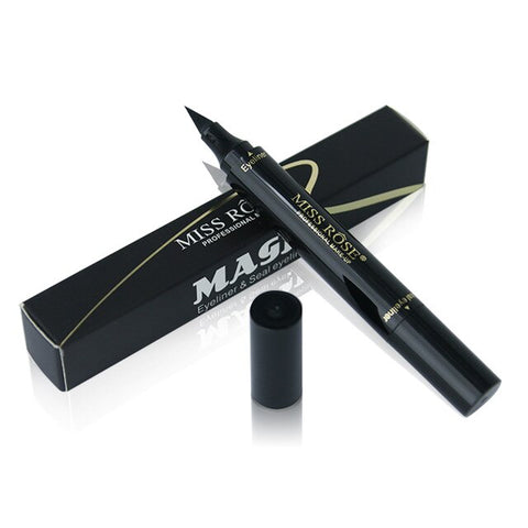 MISS ROSE Waterproof Eyeliner Pencil Black Double-ended Seal Eye Liner Lasting Liquid Eyes MakeUp Pen Women Beauty Makeup Tool