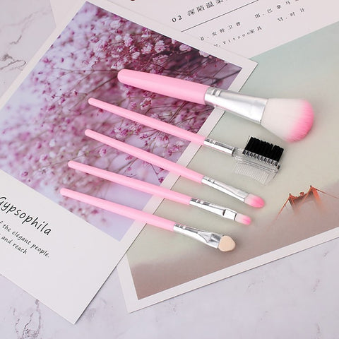 Hot 5pcs Makeup Brushes Set Eyeshadow Eyeliner Eyebrow Foundation Lip Highlight Make up Brush Set Cosmetic brochas maquillaje