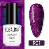 ROSALIND Nail Polish Ice purple Serise Nail Art All for Manicure Need UV LED Base Top coat Primer Gel Varnish hybrid Gel polish