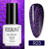 ROSALIND Nail Polish Ice purple Serise Nail Art All for Manicure Need UV LED Base Top coat Primer Gel Varnish hybrid Gel polish