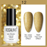 ROSALIND 7ML Nail Polish Gel Varnishes Hybrid Semi Permanent Nail Art Designed UV Nail  Manicure Top Base Coat gel polish