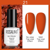 ROSALIND 7ML Nail Polish Gel Varnishes Hybrid Semi Permanent Nail Art Designed UV Nail  Manicure Top Base Coat gel polish