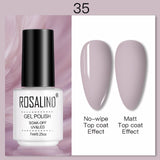 ROSALIND 7ML Nail Polish Gel Varnishes Hybrid Semi Permanent Nail Art Designed UV Nail  Manicure Top Base Coat gel polish