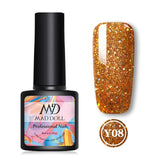 MAD DOLL 8ml UV Gel Nail Polish Rose Gold Glitter Sequins Soak Off UV Gel Varnish Color Nail Gel Polish DIY Nail Art varnish