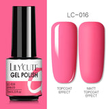 LILYCUTE 7ml Nail Gel Polish Semi Permanent Gel Varnish Base Top Coat UV LED Gel Varnish Soak Off Nail Art Gel Nail Polish