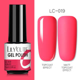 LILYCUTE 7ml Nail Gel Polish Semi Permanent Gel Varnish Base Top Coat UV LED Gel Varnish Soak Off Nail Art Gel Nail Polish