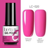 LILYCUTE 7ml Nail Gel Polish Semi Permanent Gel Varnish Base Top Coat UV LED Gel Varnish Soak Off Nail Art Gel Nail Polish