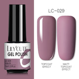 LILYCUTE 7ml Nail Gel Polish Semi Permanent Gel Varnish Base Top Coat UV LED Gel Varnish Soak Off Nail Art Gel Nail Polish