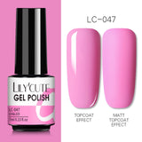 LILYCUTE 7ml Nail Gel Polish Semi Permanent Gel Varnish Base Top Coat UV LED Gel Varnish Soak Off Nail Art Gel Nail Polish