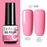 LILYCUTE 7ml Nail Gel Polish Semi Permanent Gel Varnish Base Top Coat UV LED Gel Varnish Soak Off Nail Art Gel Nail Polish