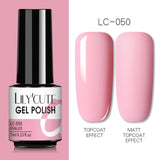 LILYCUTE 7ml Nail Gel Polish Semi Permanent Gel Varnish Base Top Coat UV LED Gel Varnish Soak Off Nail Art Gel Nail Polish